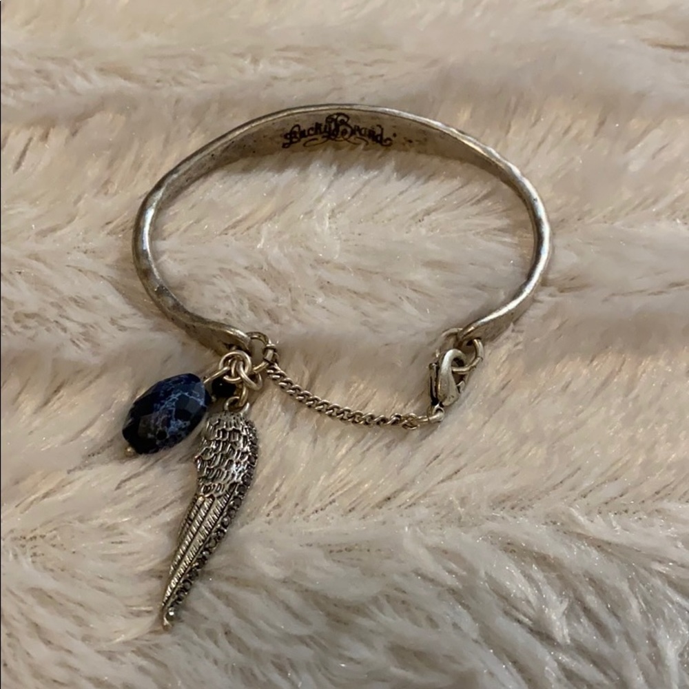 Lucky brand bracelet wing charm silver jewelry